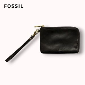 Fossil leather zip around wristlet